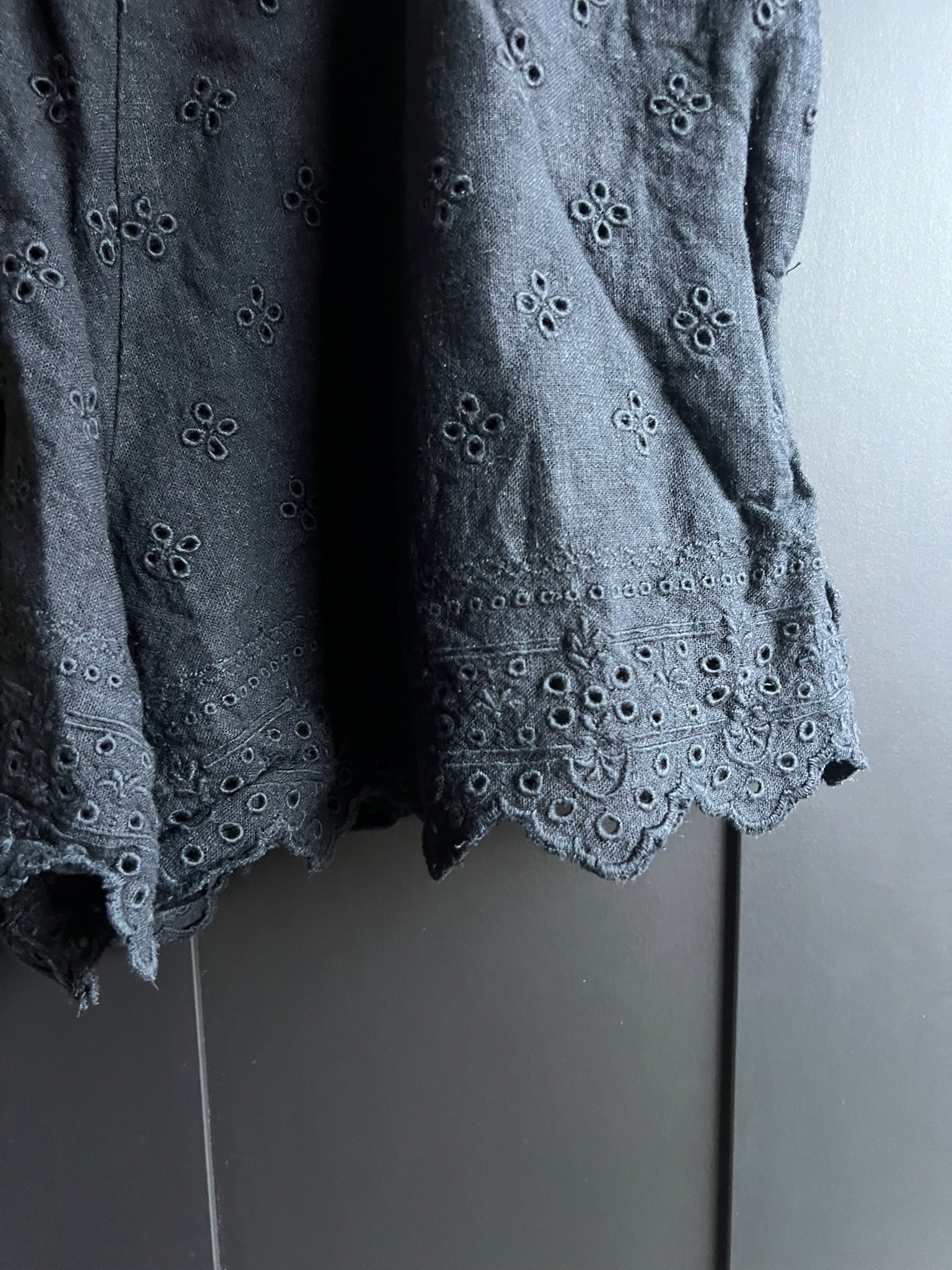 Black eyelet shorts