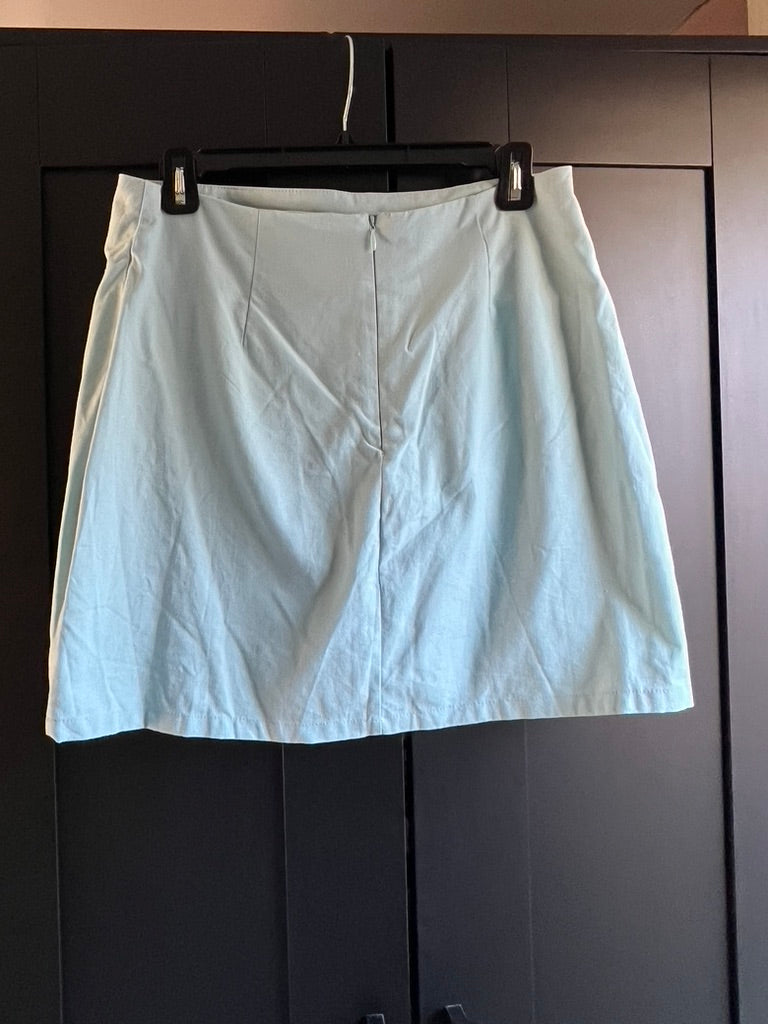 Linen cotton blend mini skirt