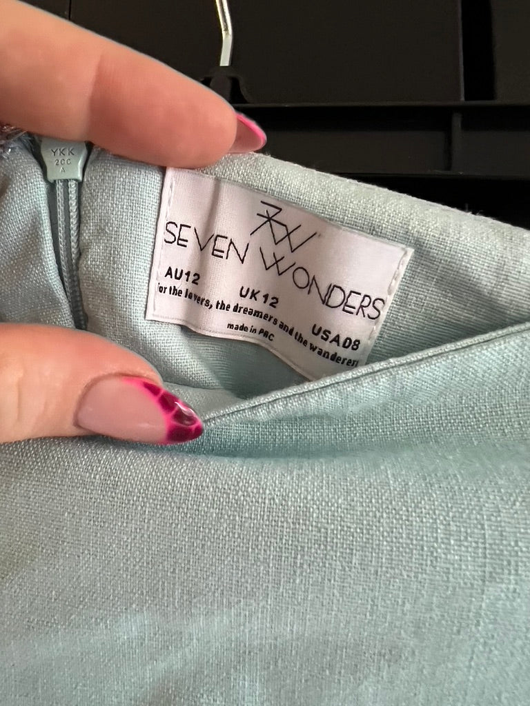 Linen cotton blend mini skirt