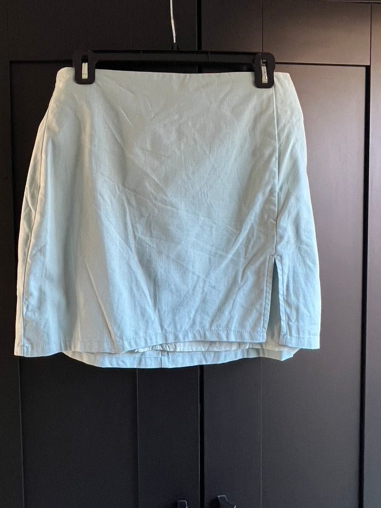 Linen cotton blend mini skirt