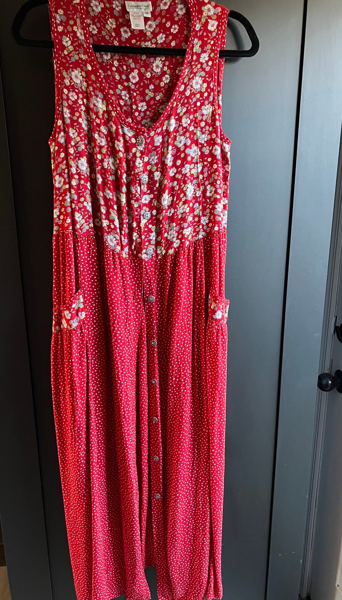 Vintage button-up maxi dress