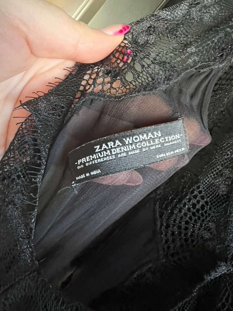 Sheer Zara black lace dress