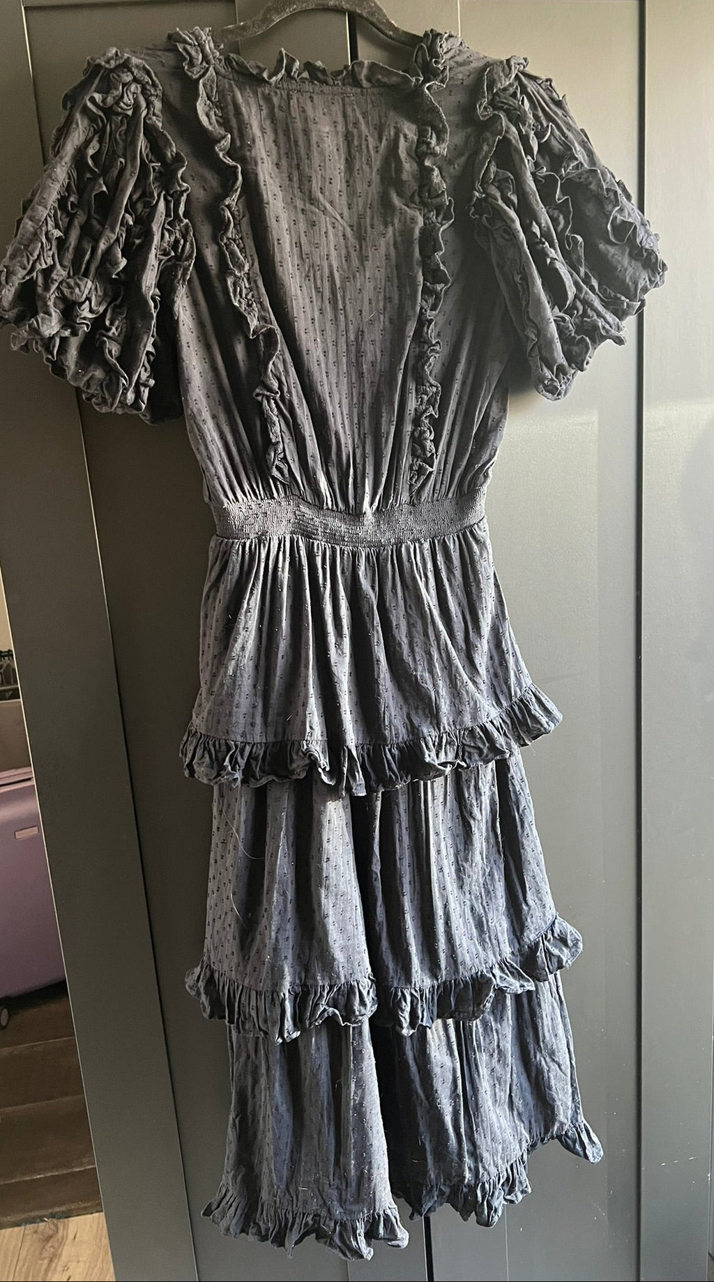 Organic cotton maxi ruffle dress