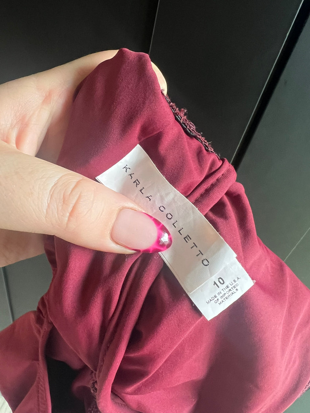 Karla Coletto burgundy one piece swimsuit