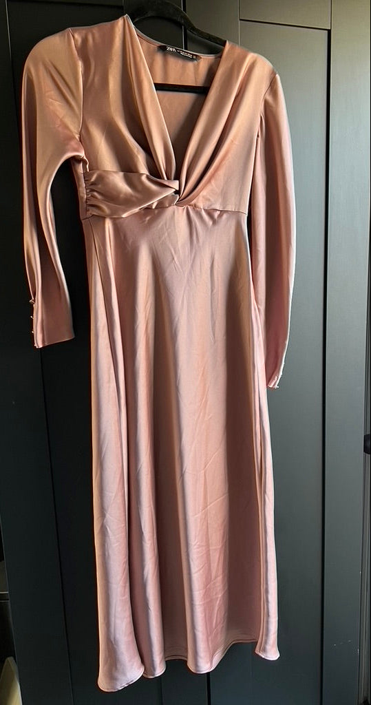 Zara rose gold midi dress