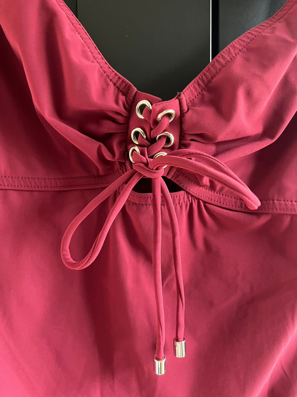 Karla Coletto burgundy one piece swimsuit