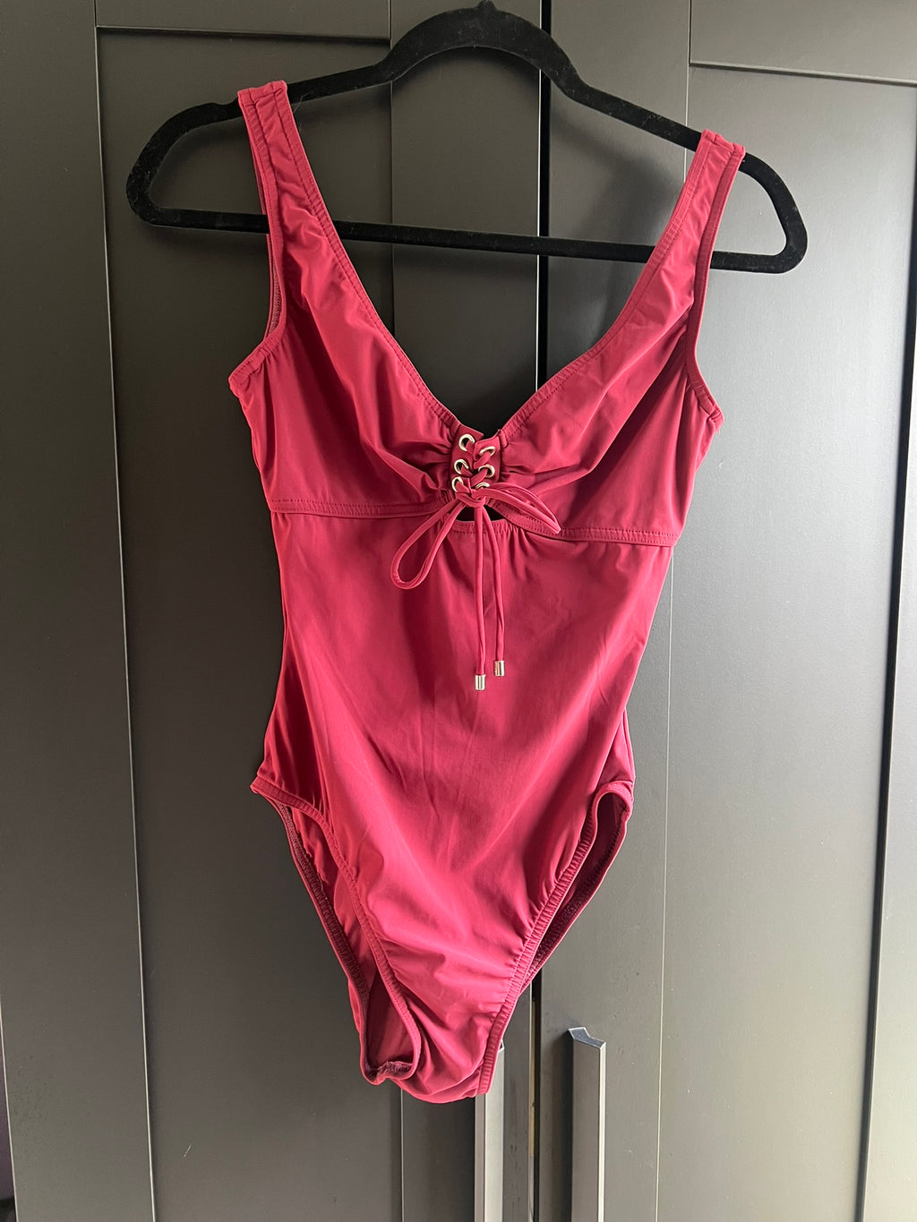 Karla Coletto burgundy one piece swimsuit