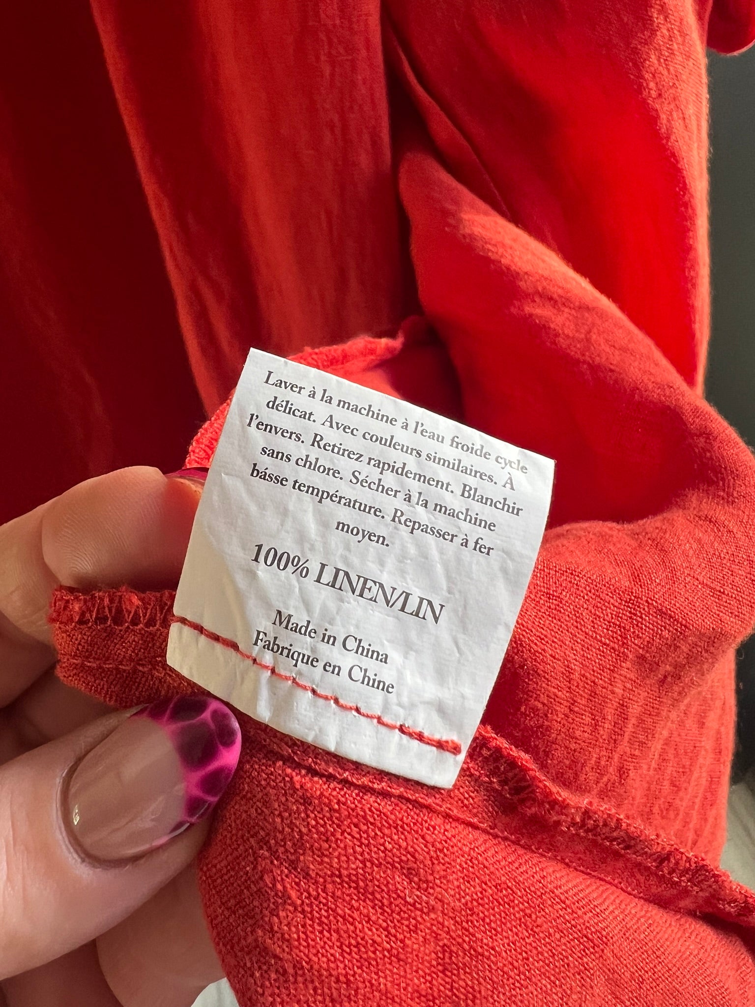 100% linen wrap dress