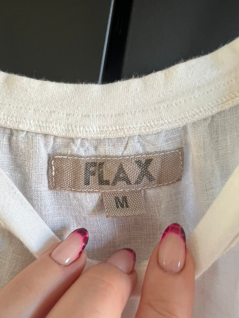 Flax white linen mini dress