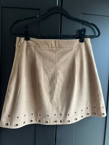 Faux suede tan skirt