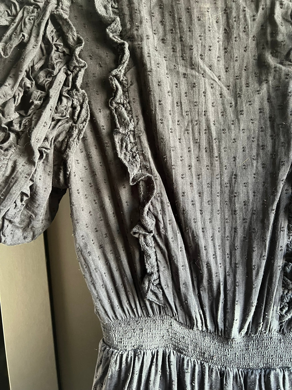 Organic cotton maxi ruffle dress