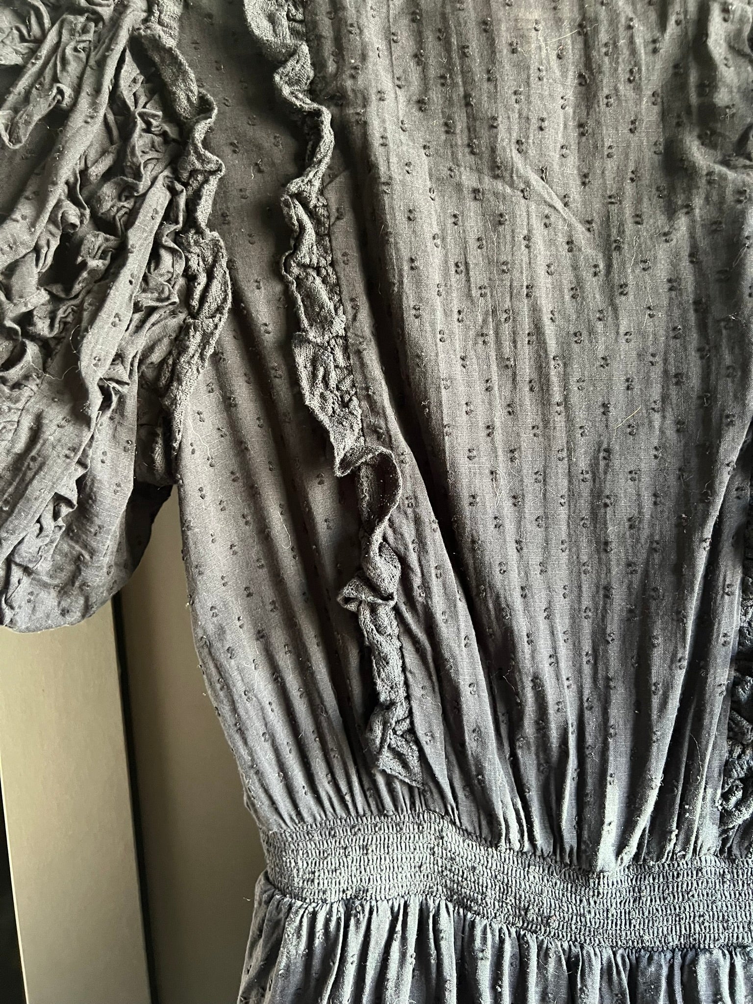 Organic cotton maxi ruffle dress