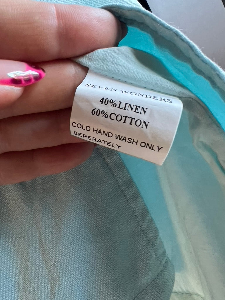 Linen cotton blend mini skirt