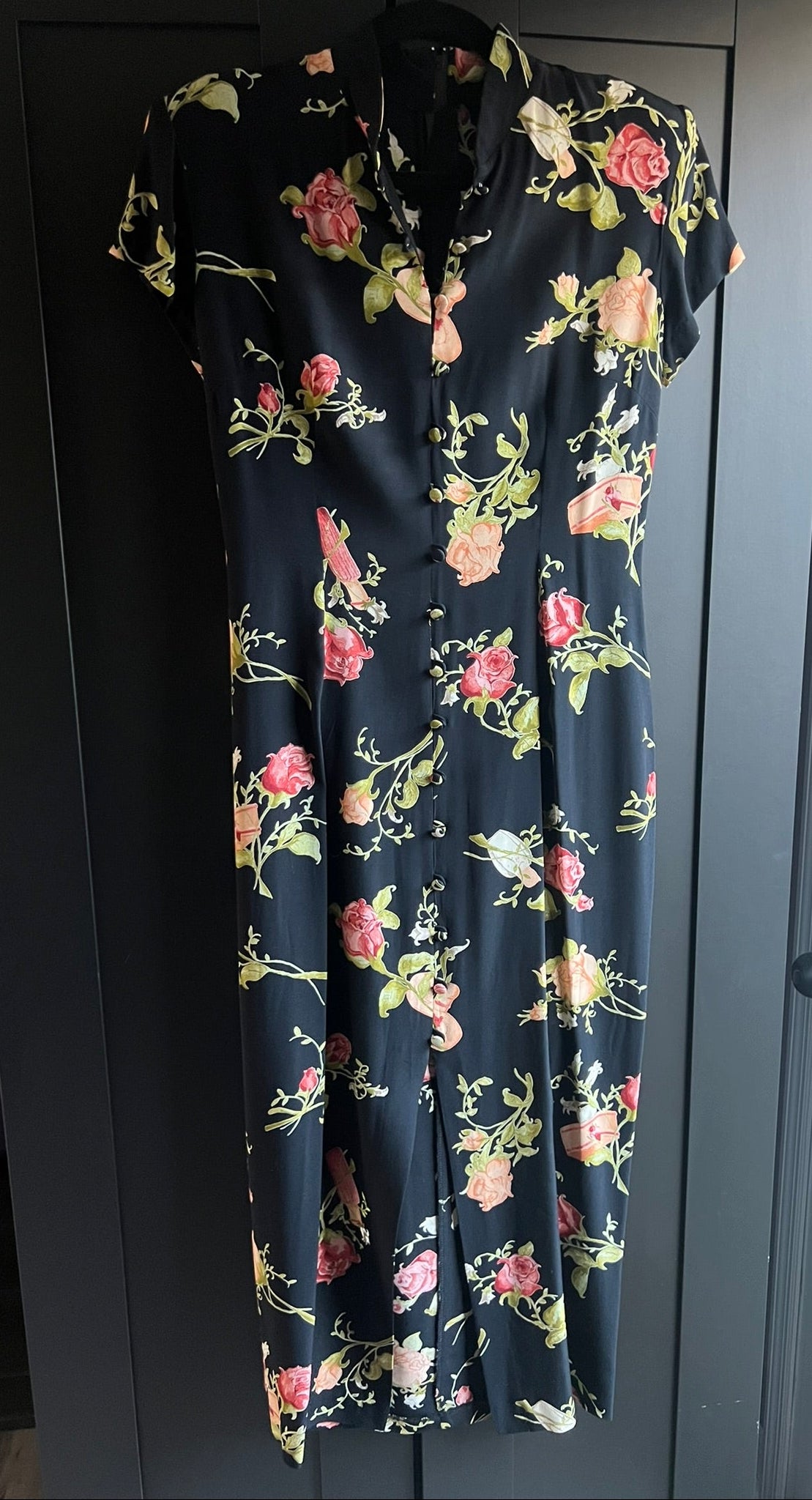 Cache vintage floral midi dress