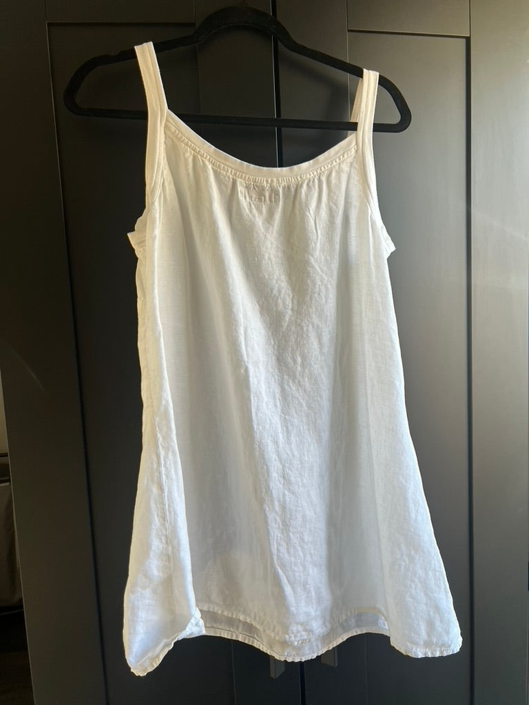Flax white linen mini dress