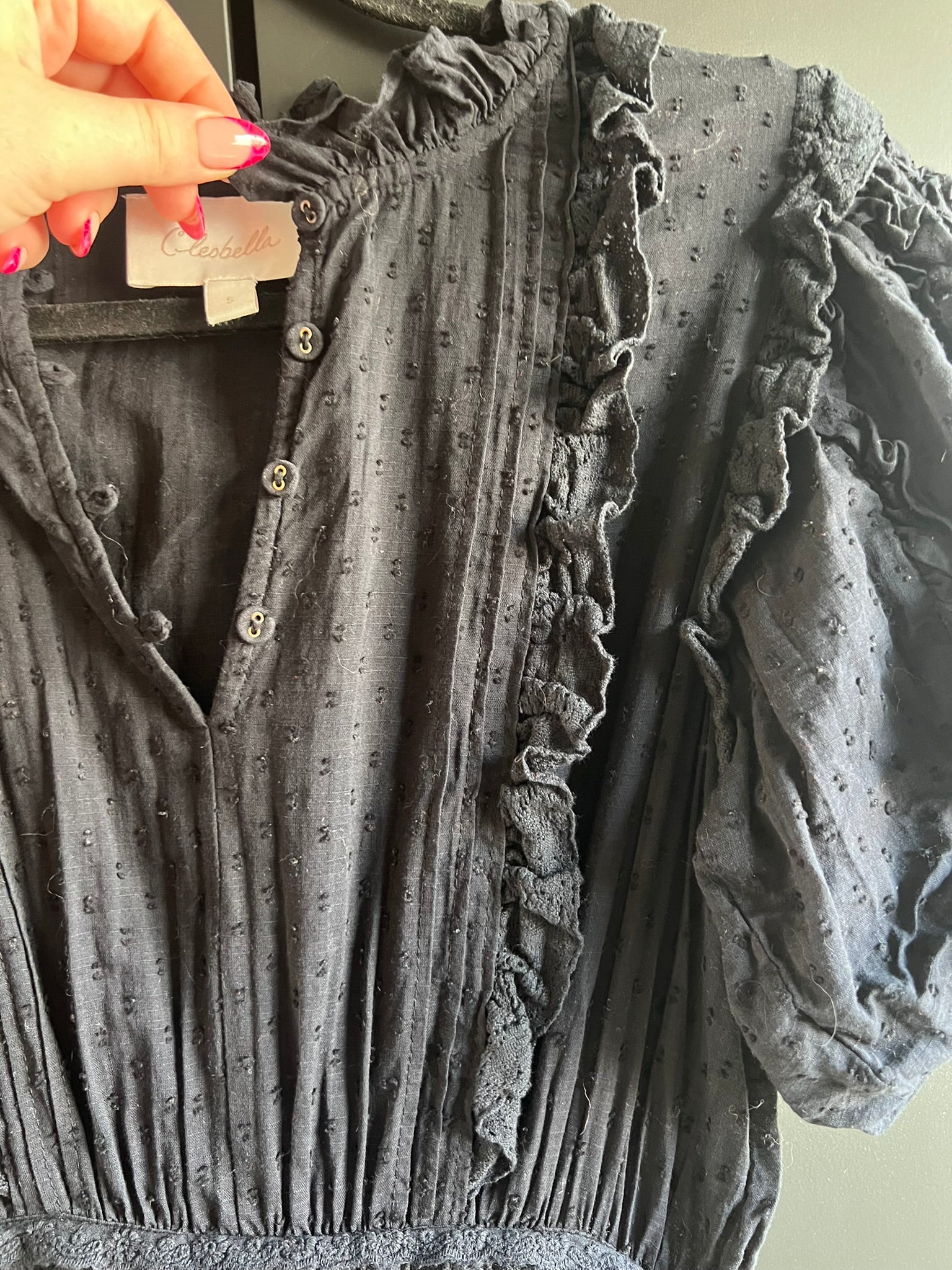 Organic cotton maxi ruffle dress