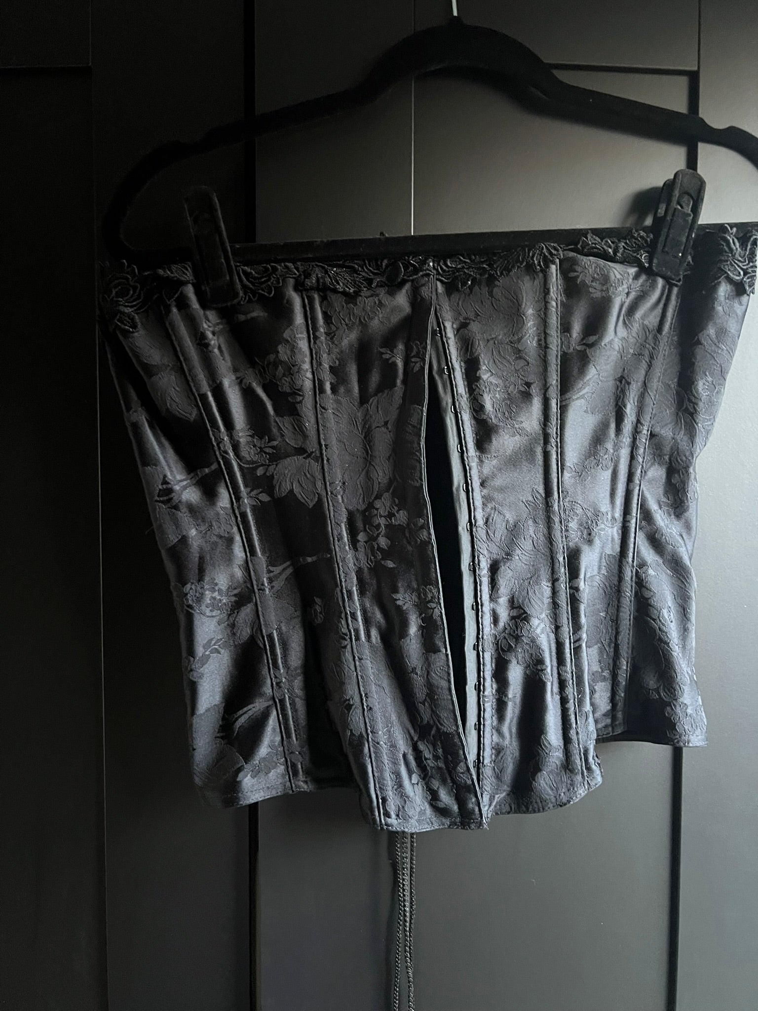 Vintage black U.S.-made corset