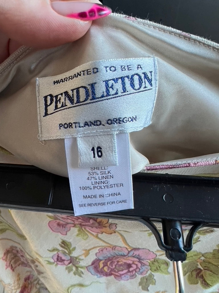 Pendleton silk/linen midi skirt