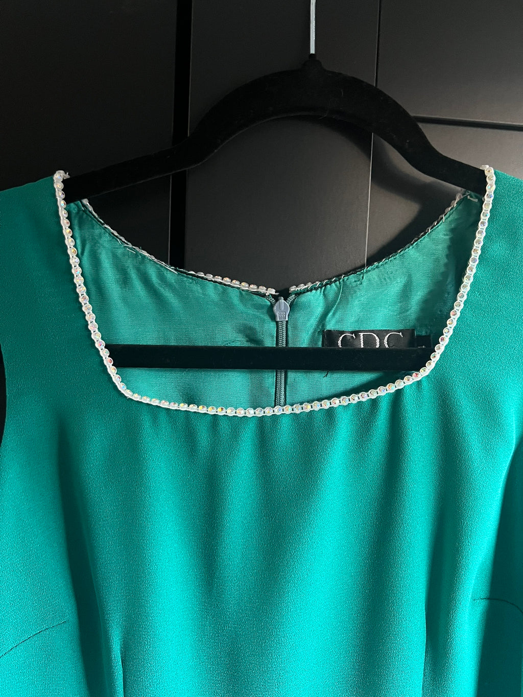 Vintage mini emerald green dress