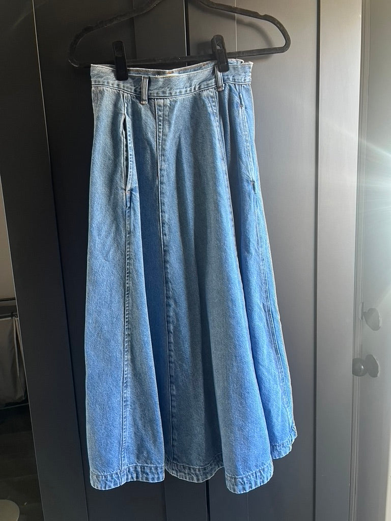 Madewell denim midi skirt
