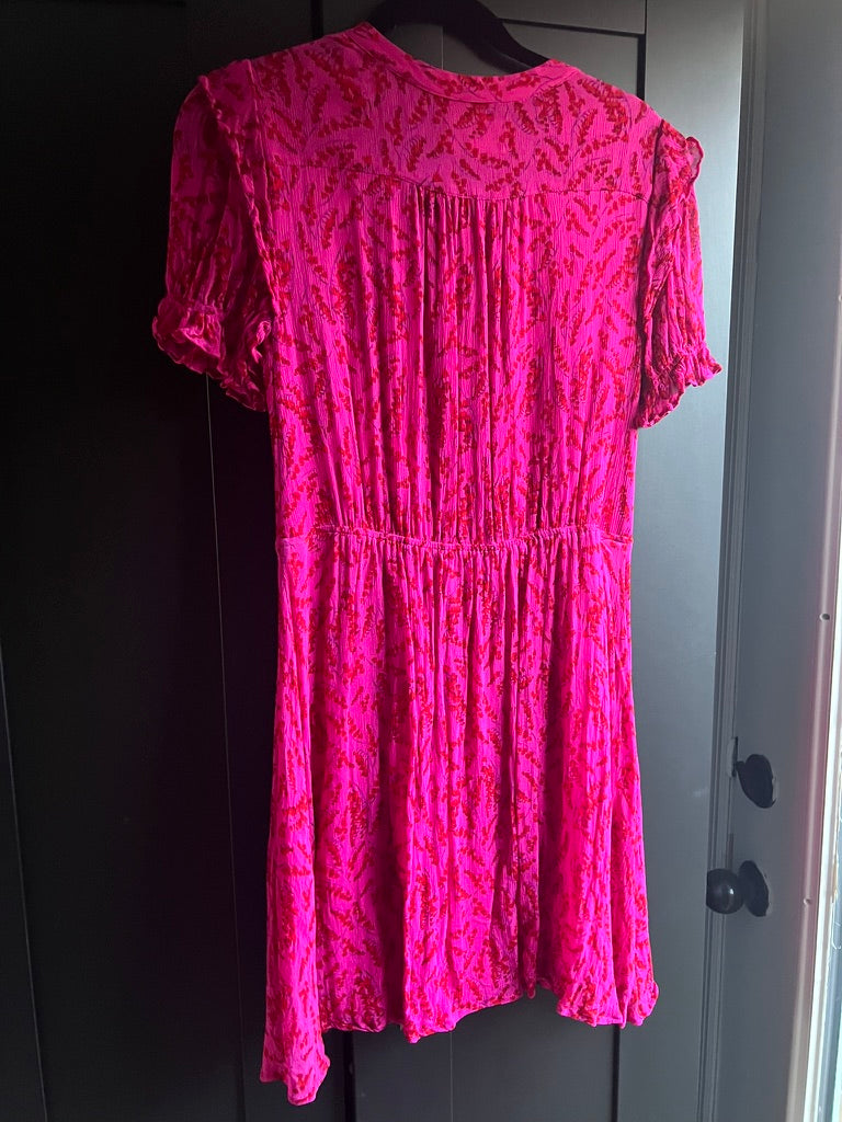 ba&sh pink floral mini dress