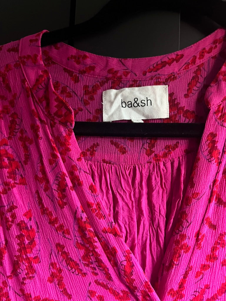 ba&sh pink floral mini dress