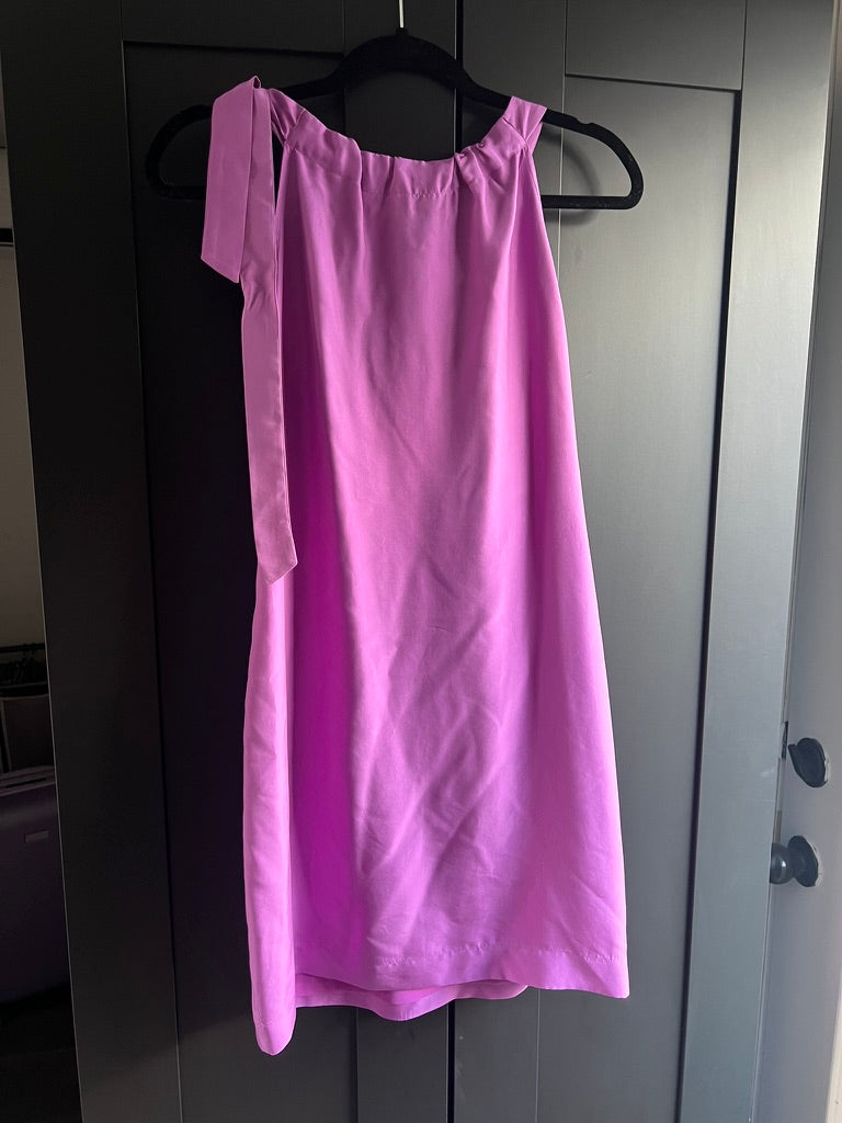 Purple silk ruffle dress