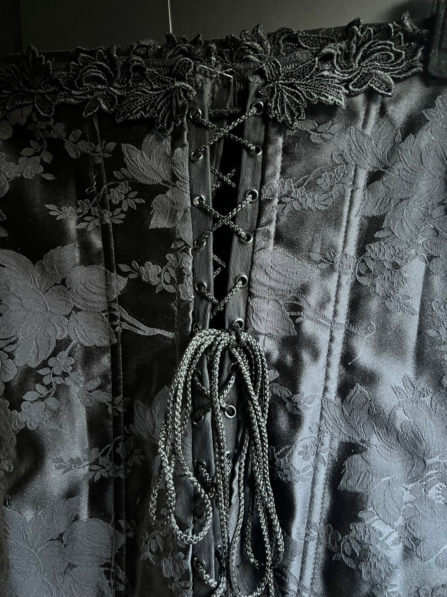 Vintage black U.S.-made corset