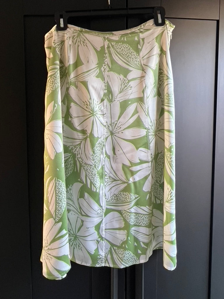 100% silk vintage floral skirt