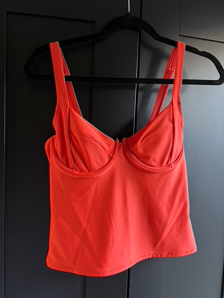 Orange swim bustier top