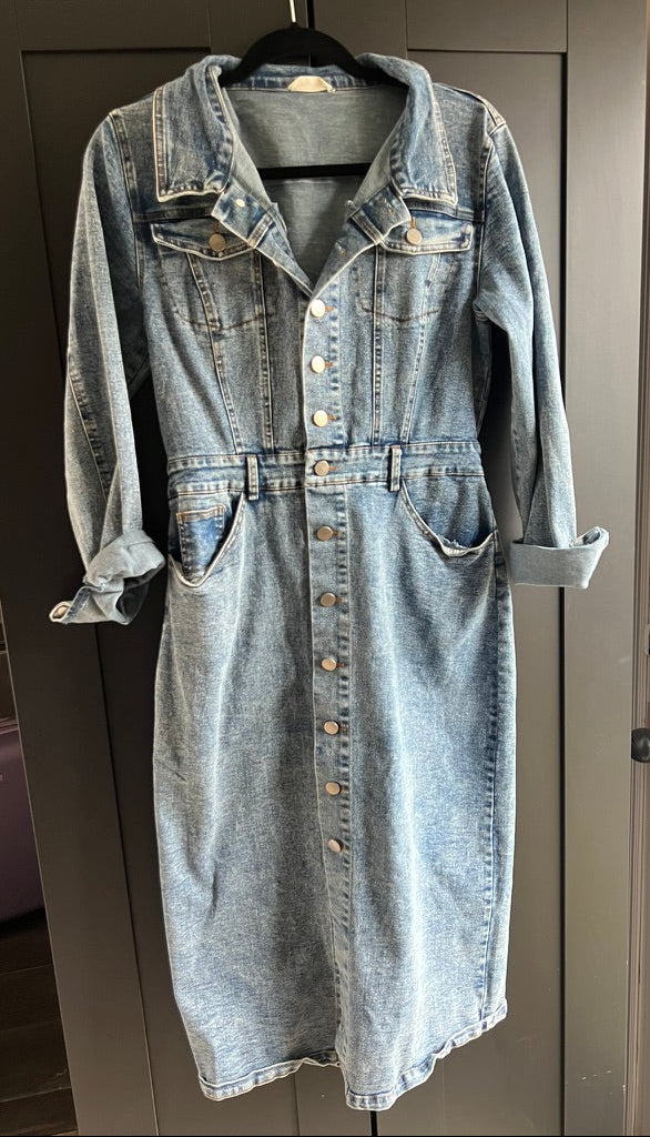 Denim midi dress