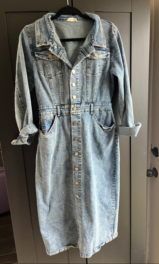 Denim midi dress