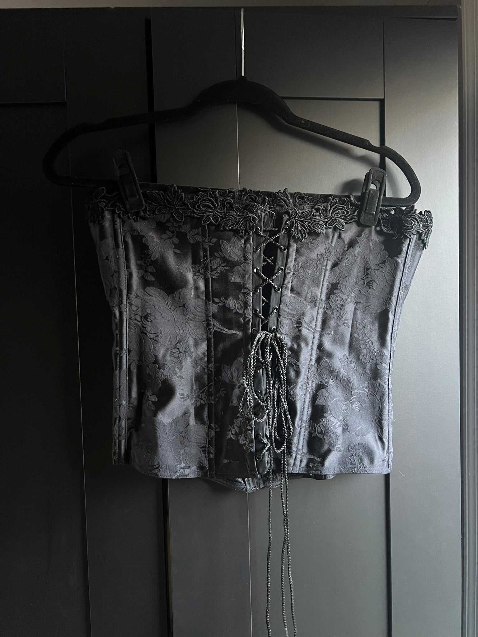 Vintage black U.S.-made corset