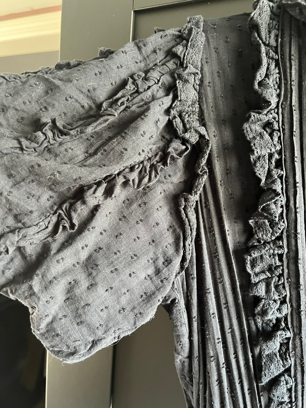 Organic cotton maxi ruffle dress