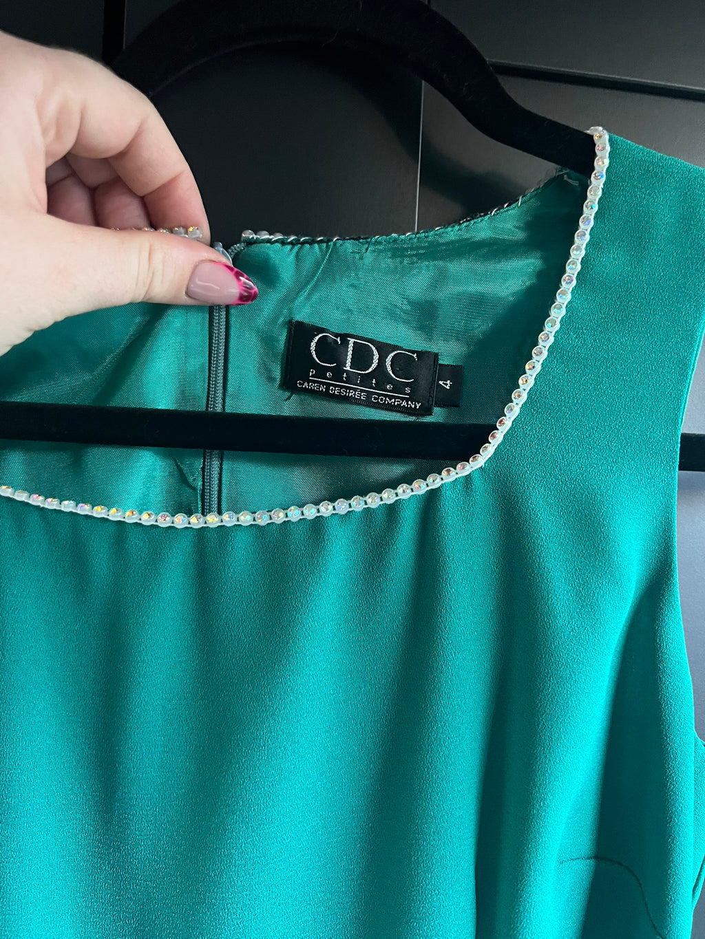 Vintage mini emerald green dress