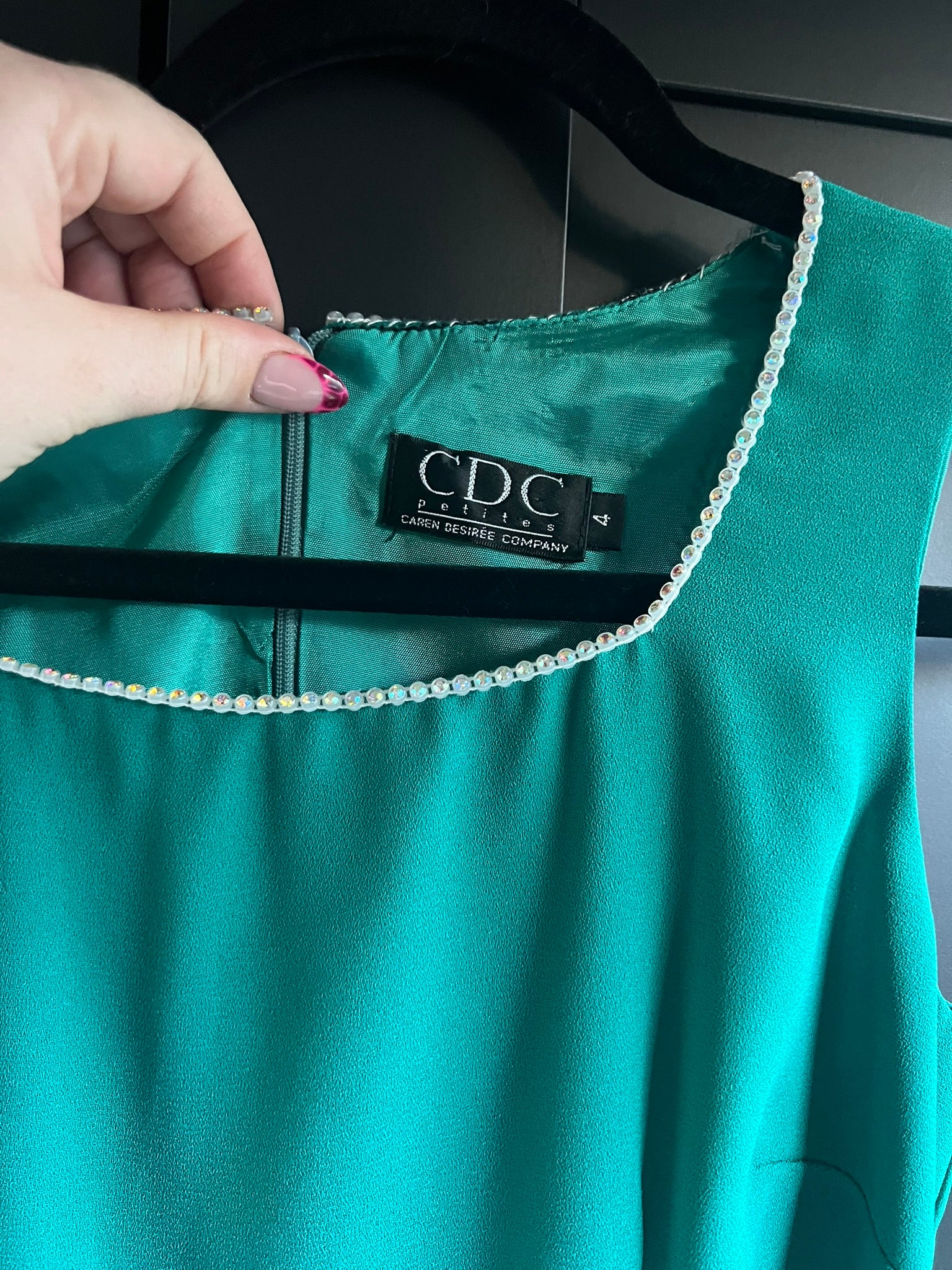 Vintage mini emerald green dress