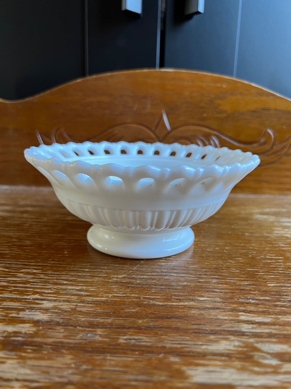 Vintage milk glass candy dish