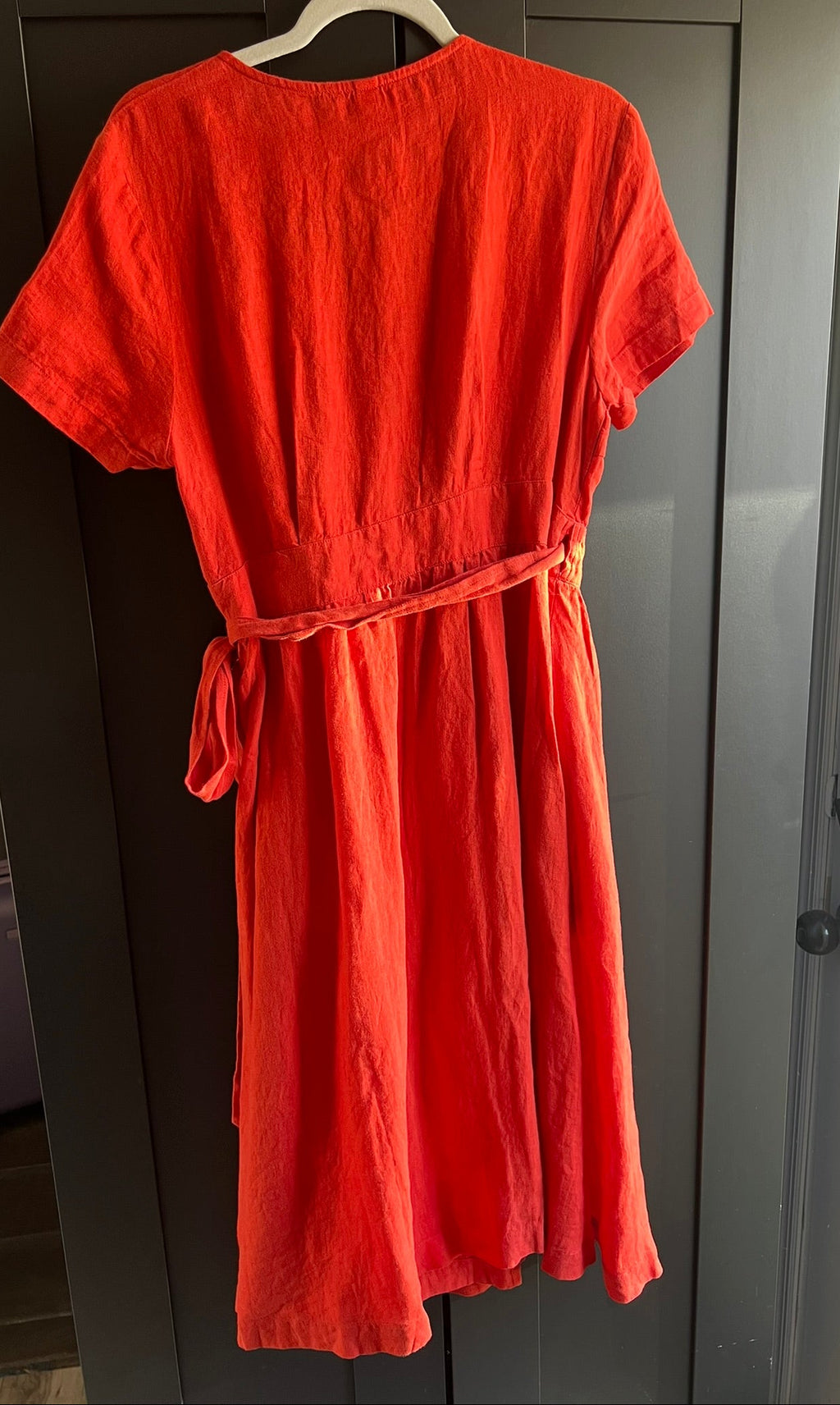 100% linen wrap dress