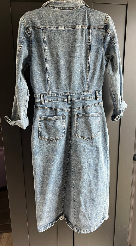 Denim midi dress