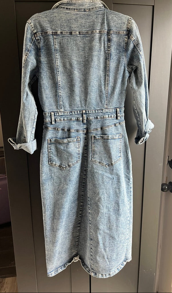 Denim midi dress