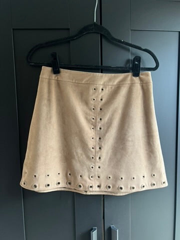 Faux suede tan skirt
