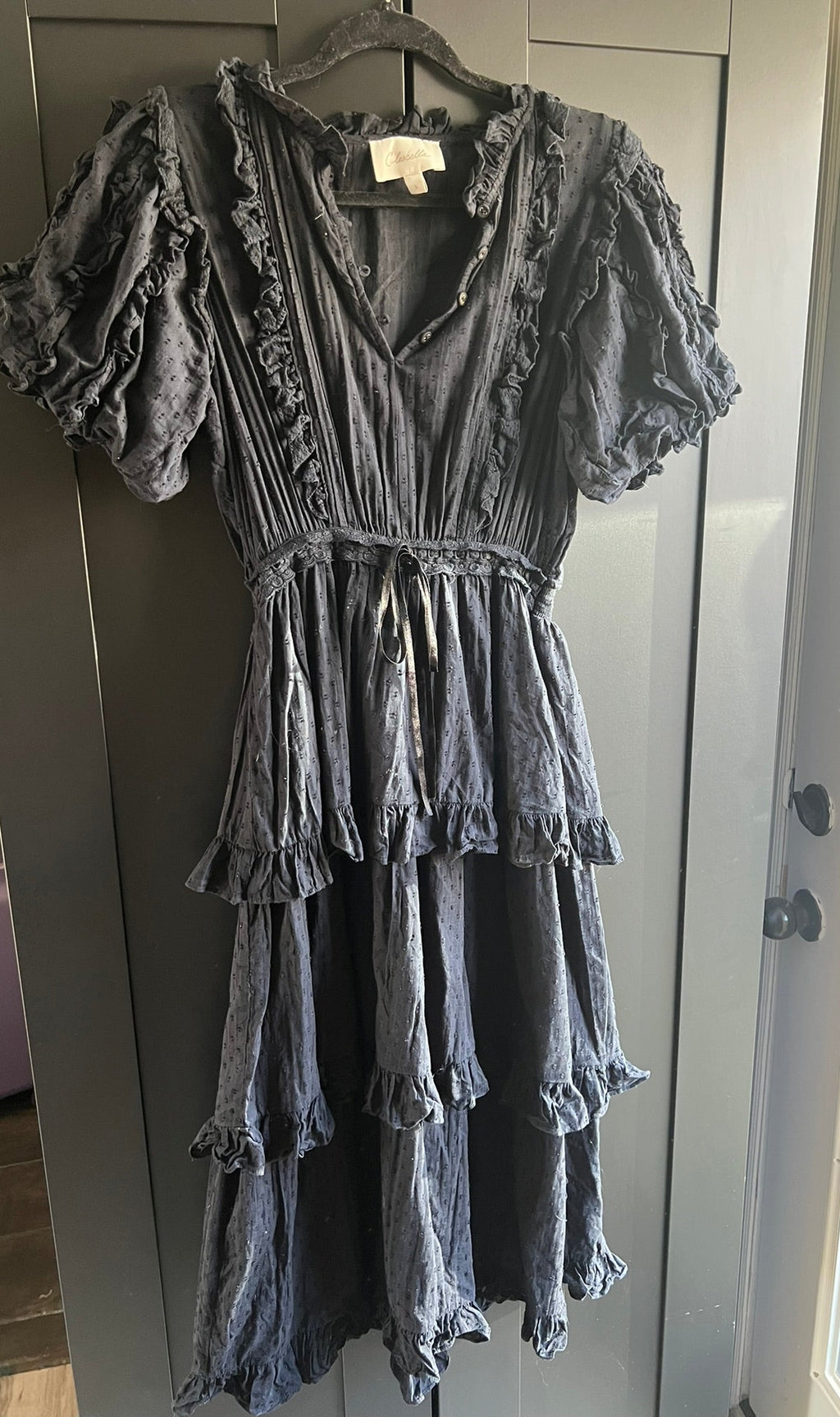 Organic cotton maxi ruffle dress