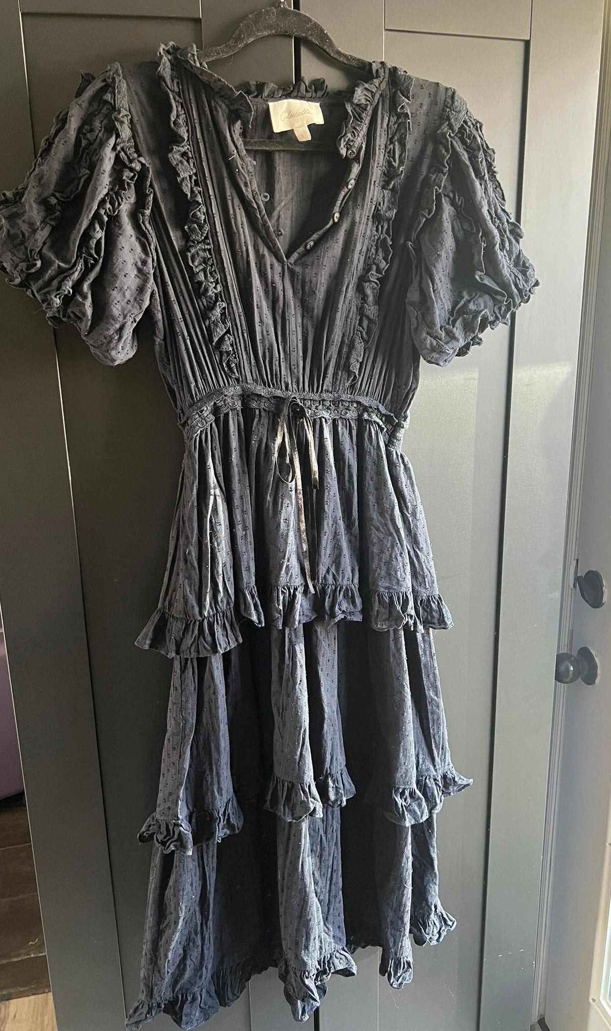 Organic cotton maxi ruffle dress