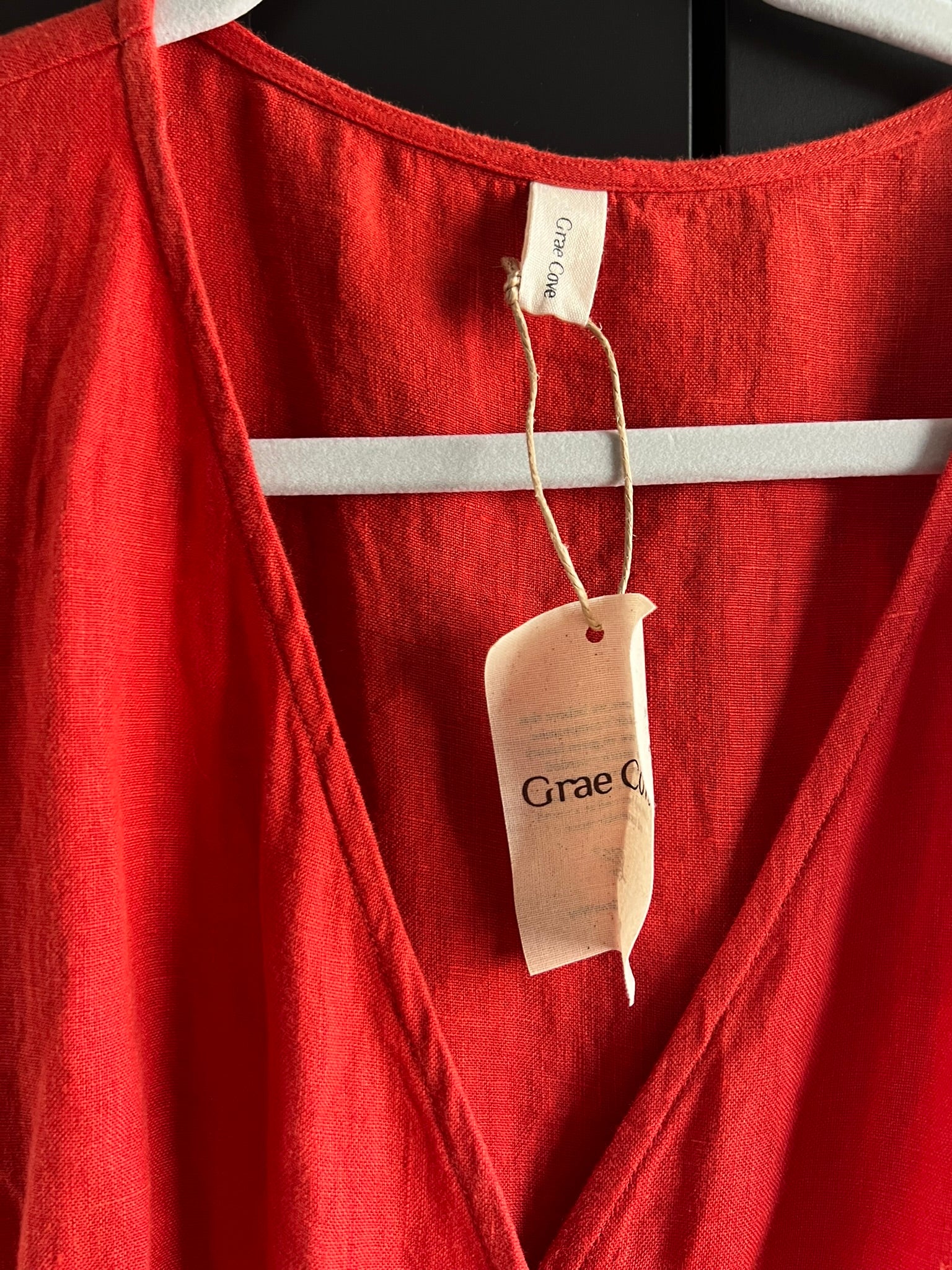 100% linen wrap dress